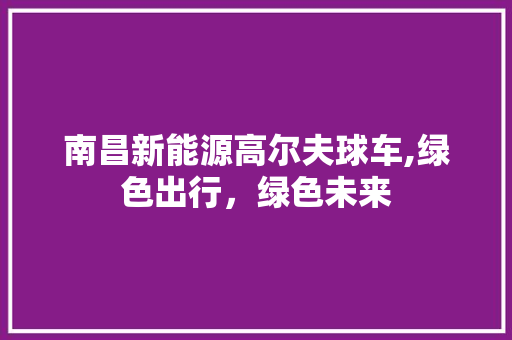 南昌新能源高尔夫球车,绿色出行，绿色未来