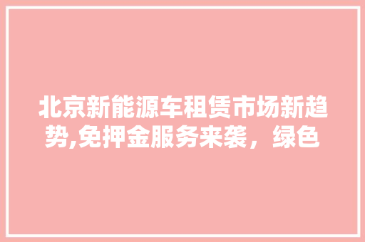 北京新能源车租赁市场新趋势,免押金服务来袭，绿色出行更便捷