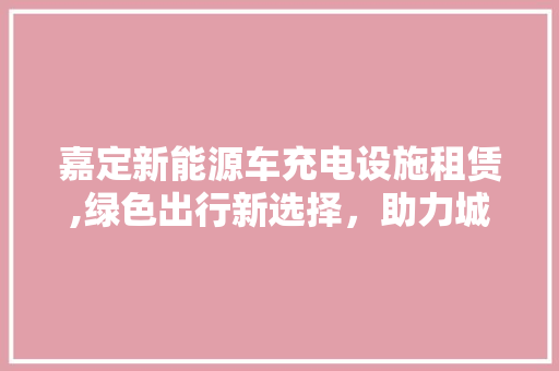 嘉定新能源车充电设施租赁,绿色出行新选择，助力城市绿色发展