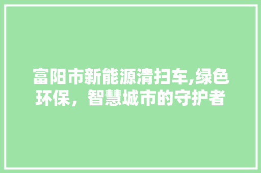 富阳市新能源清扫车,绿色环保，智慧城市的守护者