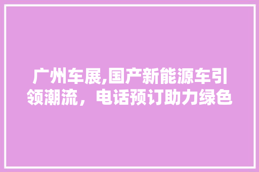 广州车展,国产新能源车引领潮流，电话预订助力绿色出行