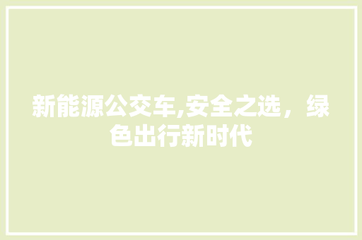 新能源公交车,安全之选，绿色出行新时代