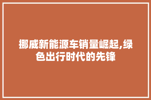 挪威新能源车销量崛起,绿色出行时代的先锋