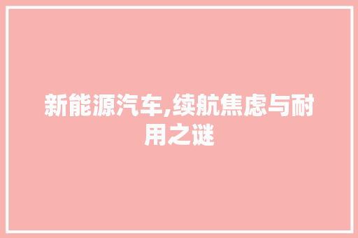 新能源汽车,续航焦虑与耐用之谜