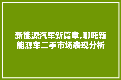 新能源汽车新篇章,哪吒新能源车二手市场表现分析