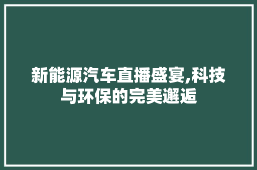 新能源汽车直播盛宴,科技与环保的完美邂逅 汽车保养