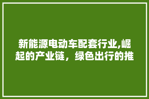 新能源电动车配套行业,崛起的产业链，绿色出行的推动者 汽车配件