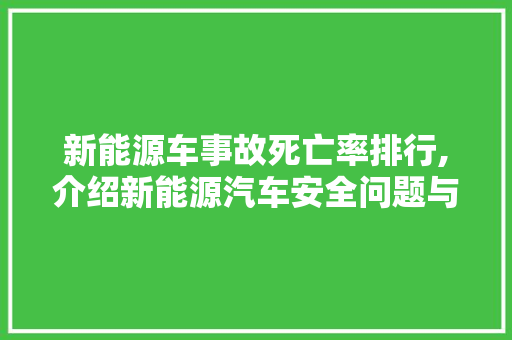 新能源车事故死亡率排行,介绍新能源汽车安全问题与挑战 新车资讯