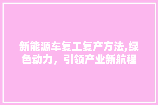 新能源车复工复产方法,绿色动力，引领产业新航程