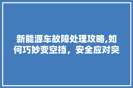 新能源车故障处理攻略,如何巧妙变空挡，安全应对突发情况