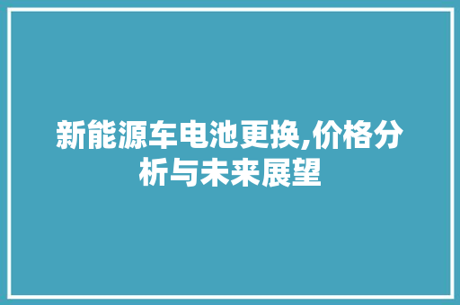 新能源车电池更换,价格分析与未来展望