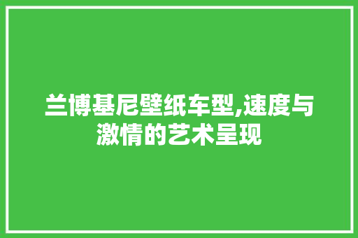 兰博基尼壁纸车型,速度与激情的艺术呈现