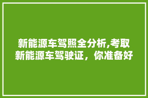 新能源车驾照全分析,考取新能源车驾驶证，你准备好了吗