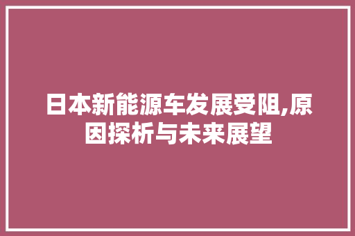 日本新能源车发展受阻,原因探析与未来展望