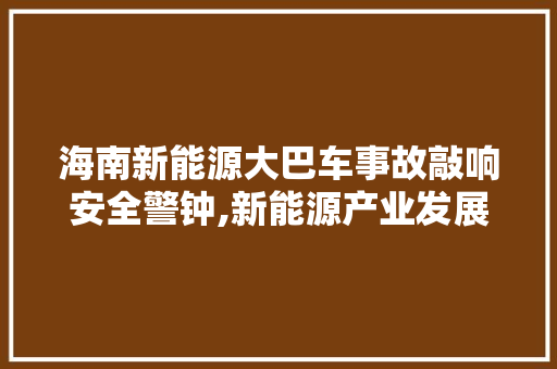 海南新能源大巴车事故敲响安全警钟,新能源产业发展需警惕安全隐患