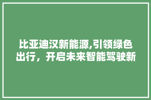 比亚迪汉新能源,引领绿色出行，开启未来智能驾驶新时代