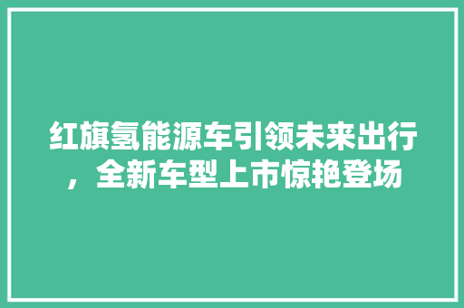 红旗氢能源车引领未来出行，全新车型上市惊艳登场
