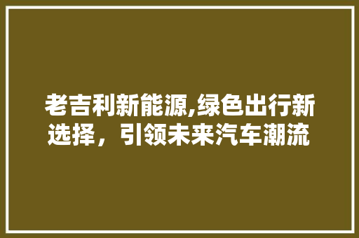 老吉利新能源,绿色出行新选择，引领未来汽车潮流