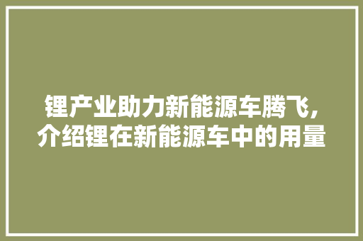 锂产业助力新能源车腾飞,介绍锂在新能源车中的用量与未来趋势 汽车轮胎