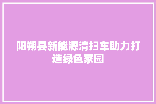 阳朔县新能源清扫车助力打造绿色家园
