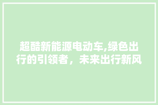 超酷新能源电动车,绿色出行的引领者，未来出行新风尚