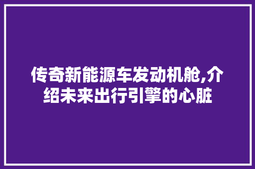 传奇新能源车发动机舱,介绍未来出行引擎的心脏