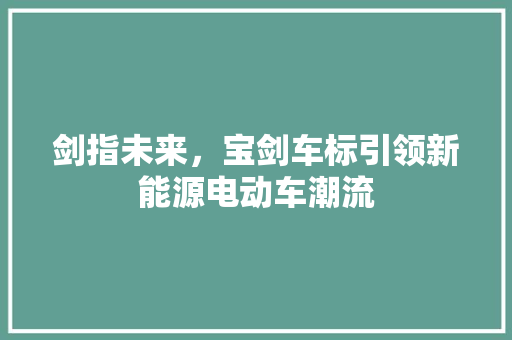 剑指未来，宝剑车标引领新能源电动车潮流 车型评测