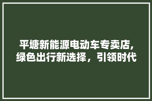 平塘新能源电动车专卖店,绿色出行新选择，引领时代潮流