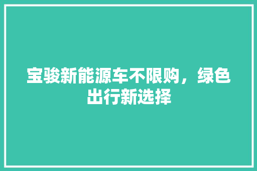 宝骏新能源车不限购，绿色出行新选择