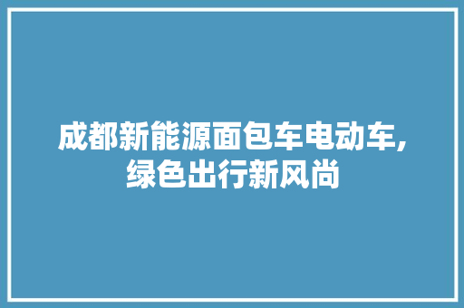 成都新能源面包车电动车,绿色出行新风尚