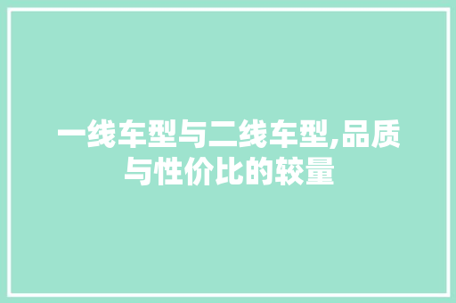 一线车型与二线车型,品质与性价比的较量