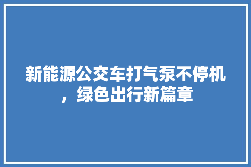 新能源公交车打气泵不停机，绿色出行新篇章