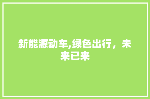 新能源动车,绿色出行，未来已来