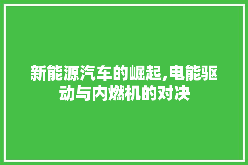 新能源汽车的崛起,电能驱动与内燃机的对决 汽车轮胎