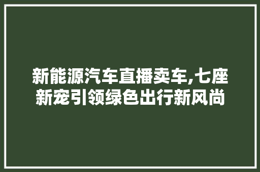 新能源汽车直播卖车,七座新宠引领绿色出行新风尚