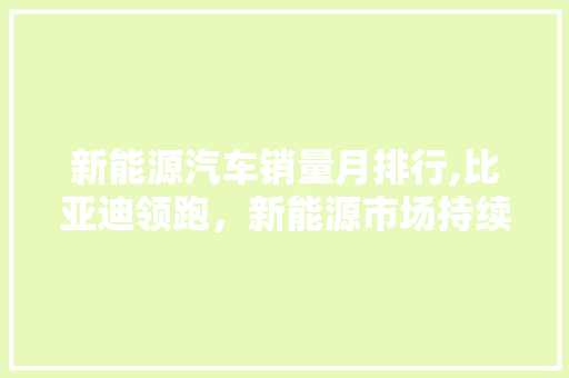 新能源汽车销量月排行,比亚迪领跑，新能源市场持续火热
