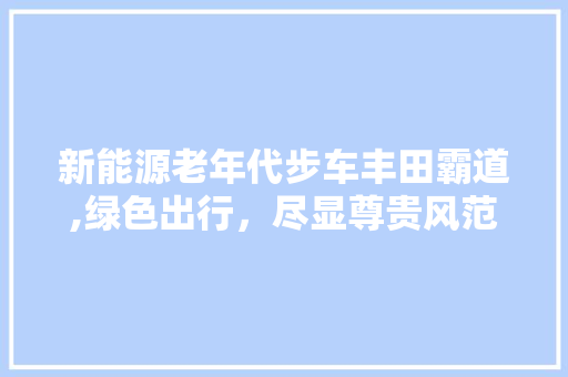 新能源老年代步车丰田霸道,绿色出行，尽显尊贵风范