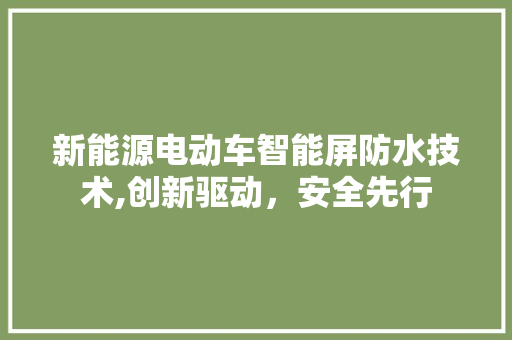 新能源电动车智能屏防水技术,创新驱动，安全先行