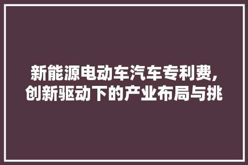 新能源电动车汽车专利费,创新驱动下的产业布局与挑战