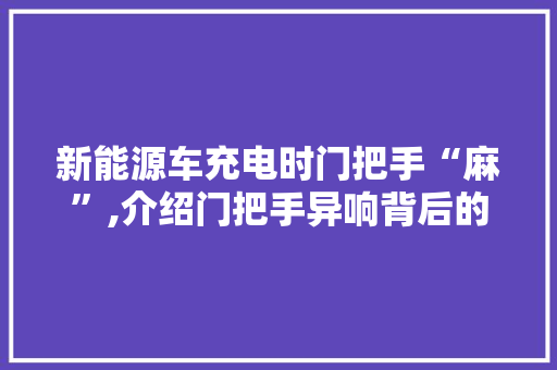 新能源车充电时门把手“麻”,介绍门把手异响背后的安全隐患