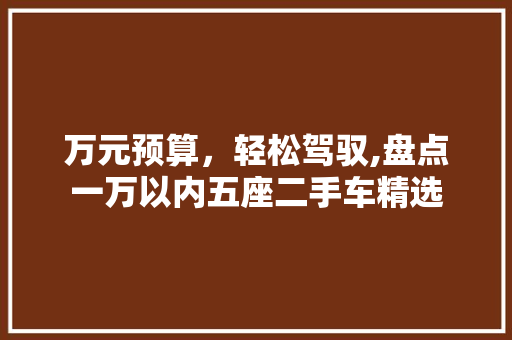 万元预算，轻松驾驭,盘点一万以内五座二手车精选