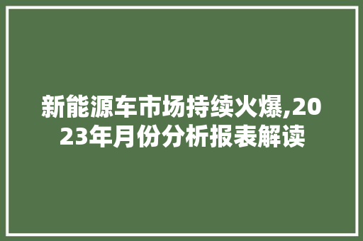 新能源车市场持续火爆,2023年月份分析报表解读