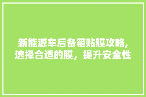 新能源车后备箱贴膜攻略,选择合适的膜，提升安全性与美观度