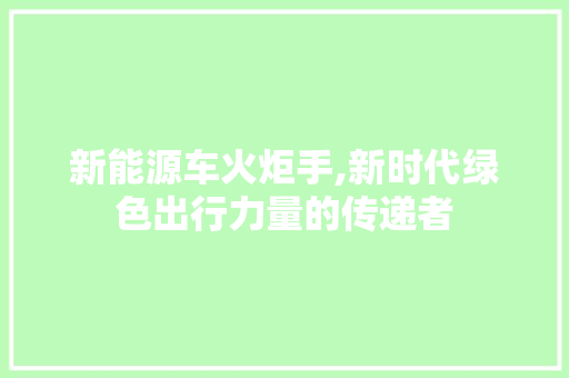 新能源车火炬手,新时代绿色出行力量的传递者 汽车轮胎