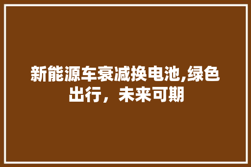 新能源车衰减换电池,绿色出行，未来可期