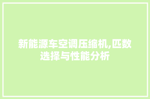 新能源车空调压缩机,匹数选择与性能分析