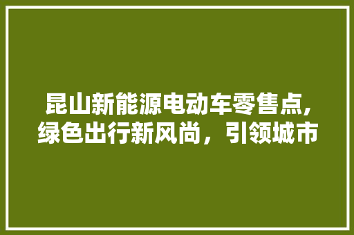 昆山新能源电动车零售点,绿色出行新风尚，引领城市环保潮流 自动驾驶