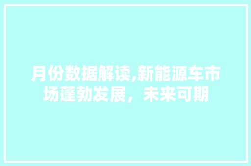 月份数据解读,新能源车市场蓬勃发展，未来可期