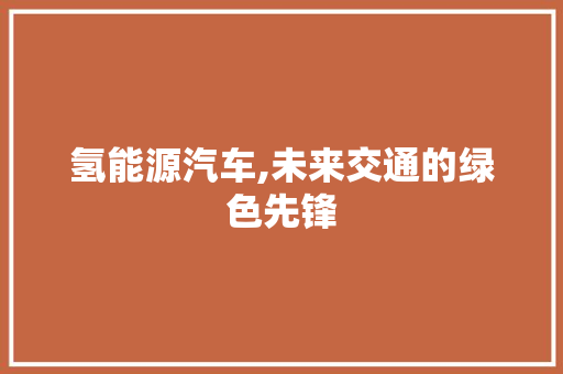 氢能源汽车,未来交通的绿色先锋