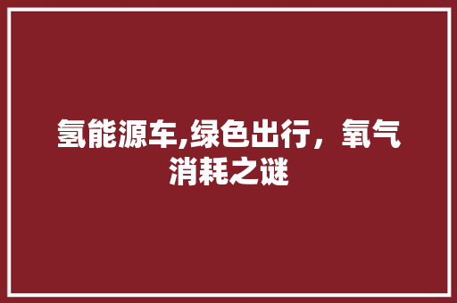 氢能源车,绿色出行，氧气消耗之谜 汽车展览